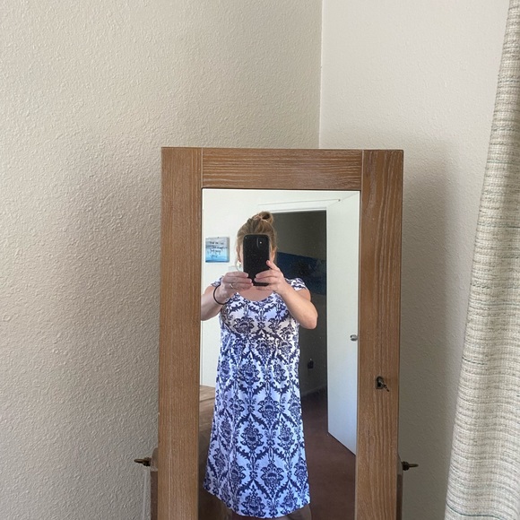 Blue and White Motherhood Maternity dress - Picture 3 of 4